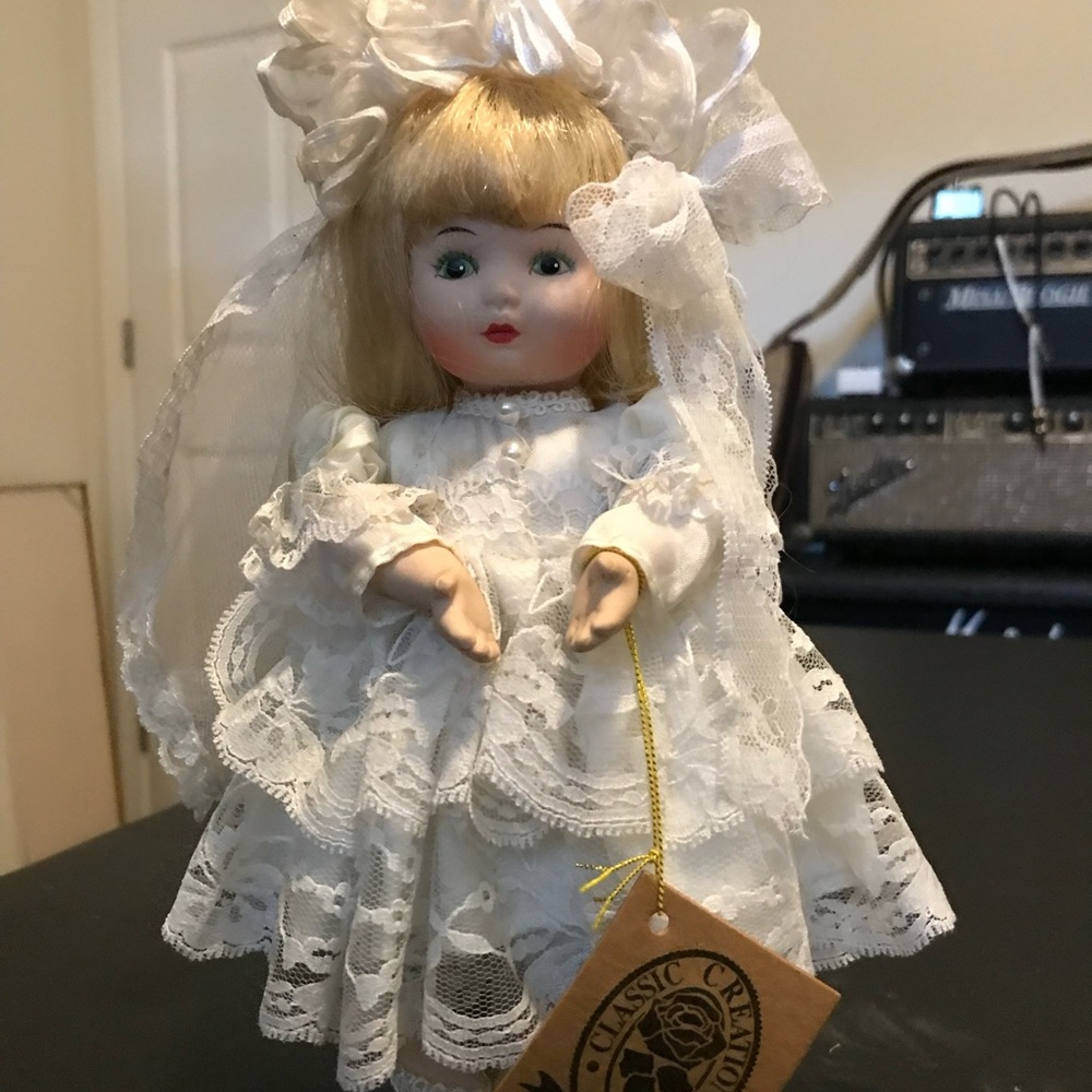Classic Creations 7.5” Porcelain Bride Doll